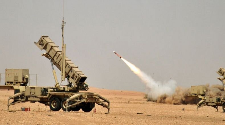 Saudi military air-defense equipment during heightened security operations.