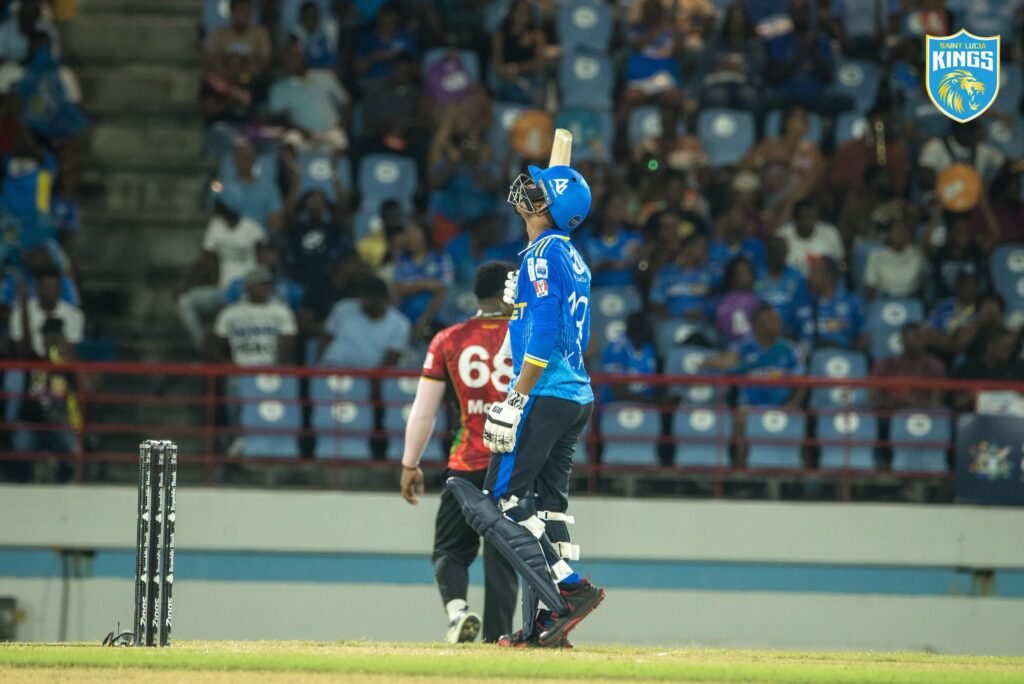 Kamil Pooran representing Saint Lucia Kings during the Caribbean Premier League.