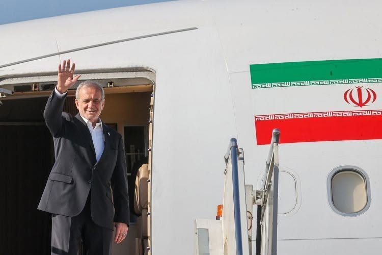 Masoud Pezeshkian prepares to leave Tehran for the United Nations General Assembly in New York.
