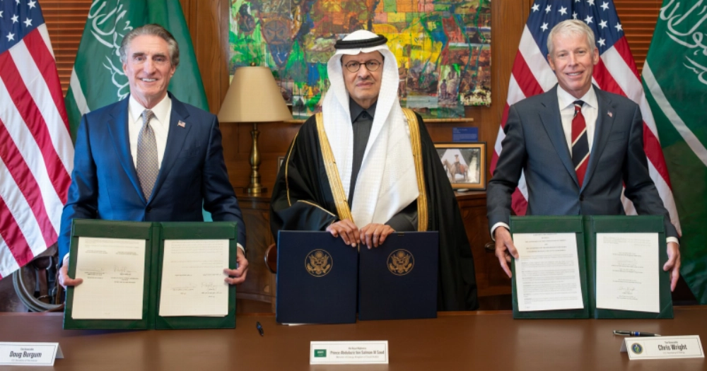 Saudi energy officials and U.S. representatives at a nuclear energy cooperation event.