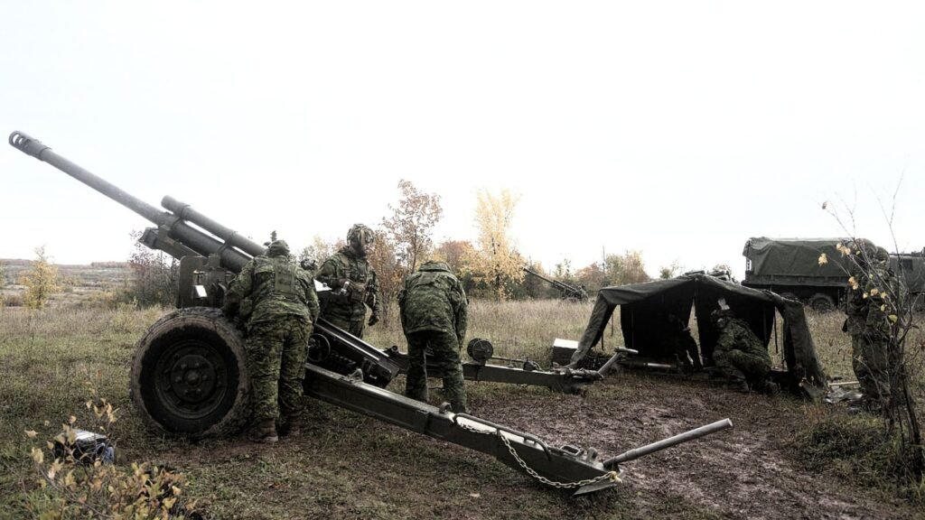 Canadian Armed Forces personnel during a military exercise.