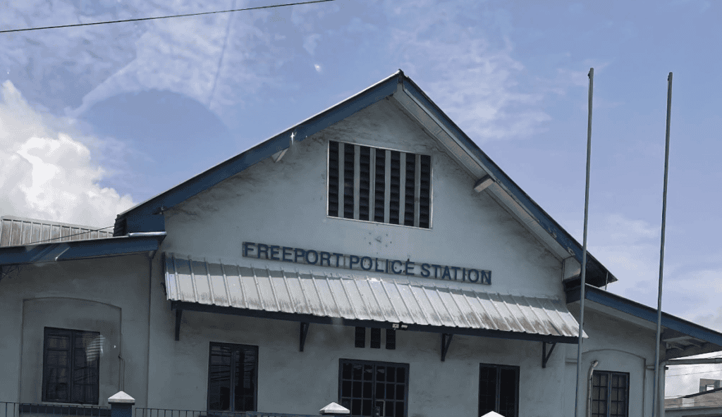 Freeport Police Station in Trinidad and Tobago, in connection with an investigation into eight human bodies found at an unauthorized premises.