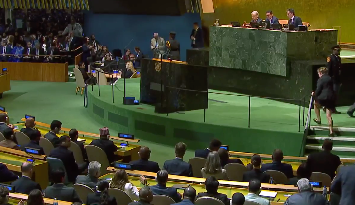 Delegates seated in the United Nations General Assembly Hall during the 81st session in New York.