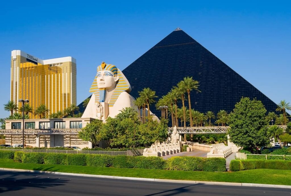 Exterior of the Luxor Hotel and Casino in Las Vegas, Nevada.