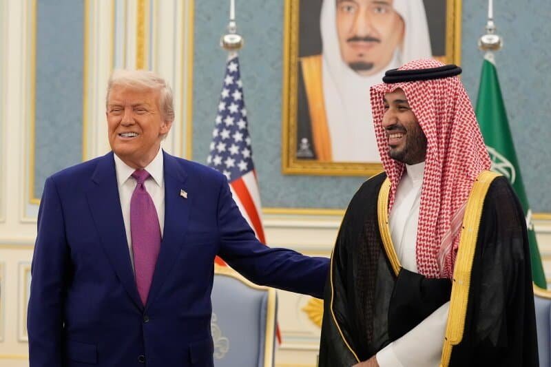 Donald Trump meeting Saudi Crown Prince Mohammed bin Salman at the White House.