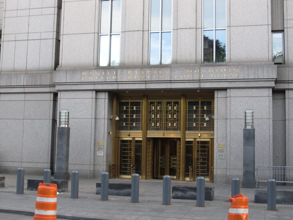Exterior of the Daniel Patrick Moynihan U.S. Courthouse in Manhattan, New York City.