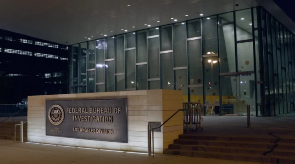 The exterior of the FBI Los Angeles field office.